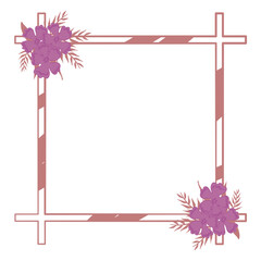 Obraz premium square frame with purple flower