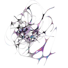 futuristic Abstract metallic shape 3d render. Element for design, advertising.