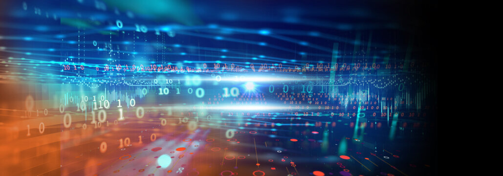 Programming code abstract technology background of software developer and  Computer script banner 3d illustration