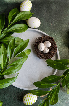 Place setting for Easter dinner