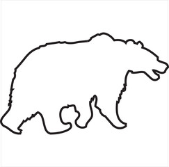 Vector, Image of bear icon, Black and white color, with transparent background.