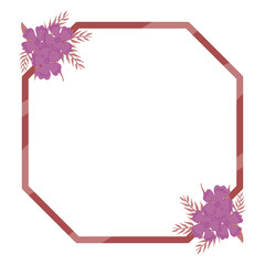 square frame with purple flower