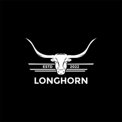 Texas Longhorns. Country Western Bull Cattle Label Logo Design