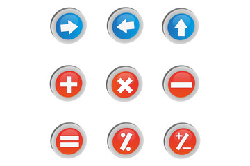 isometric icon set, arrows, also x and others