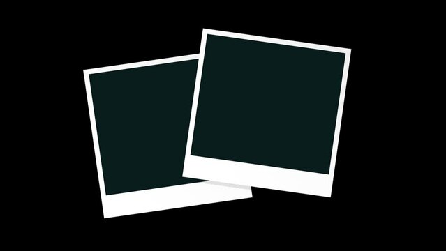 Two Empty Blank Polaroid Picture Frames Template Transparent Fly In Animation Instant Photo