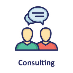 Chat bubble, consulting Vector Icon

