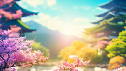 Fototapeta na wymiar Japan, wabi sabi, a bright and foxy , illuminated by the shining sun