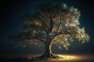 Obraz na płótnie Canvas Bäume im Gegenlicht, ki generated