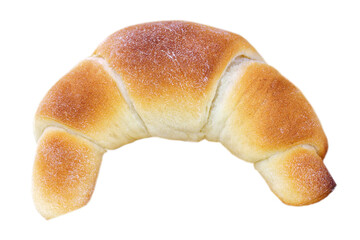 Cutout of an isolated fresh homemade fluffy bread roll with the transparent png
