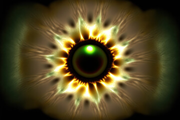 Psychedelic Eyeball, Eye, Flower, Sun, Sunburst, Generative AI
