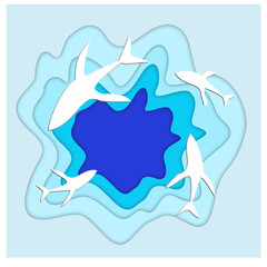 The Fish in Ocean Papercut Effect