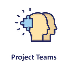 Project teams, puzzle Vector Icon

