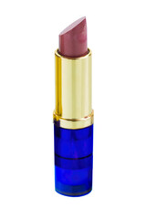 Obraz premium Cutout of an isolated opened rich red lipstick with blue tube with the transparent png 