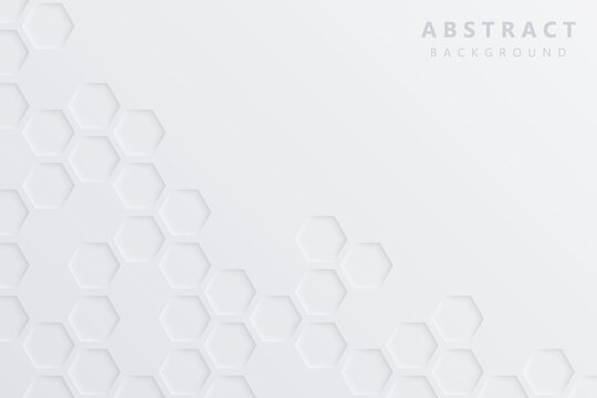 gray gradient abstract background with modern 3d hexagon texture © Prasetyo