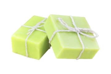  Cutout of an isolated green homemade aromatherapy spa treatment soap with the transparent png