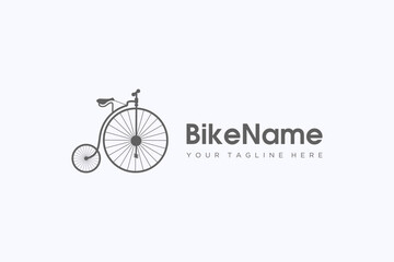 One line bycycle logo design - vector illustration