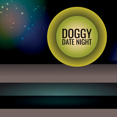 Doggy Date Night.Geometric design suitable for greeting card poster