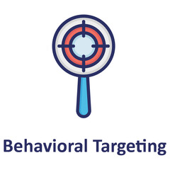 Behavioral targeting, magnifier Vector Icon

