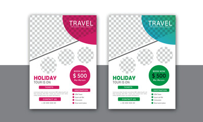 Vacation travel brochure flyer design template. Summer brochure template.
travel flyer design template, tour flyer, tourism color a4 print ready flyer.
Travel Agency Flyer Layout. Travel Flyer Templat