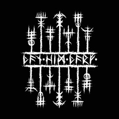 Fototapeta na wymiar Runic viking Scandinavian runes lines