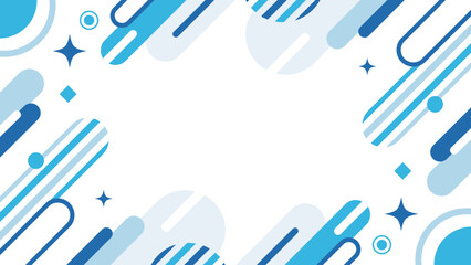 爽やかなブルーのポップな幾何学模様背景 バックグラウンド