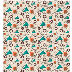 Seamless geometric abstract pattern triangles, squares background. Vector background, circles and lines