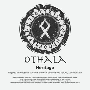 Viking Othala rune dark circle shield