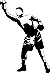 a silhouette illustration vector of a boxer.
