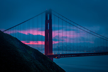 Golden Gate Bridge at Dawn, San Francisco, California