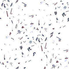 Repeated vector pattern of some dots, lines and abstract symbols