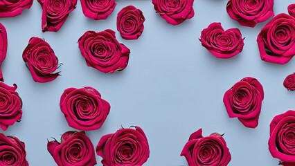 Roses flowers on white background for valentine digital image generate AI