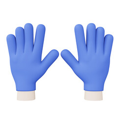 Blue rubber gloves