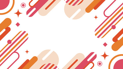 爽やかなオレンジのポップな幾何学模様背景 バックグラウンド