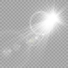 	
Vector transparent sunlight special lens flare light effect. Bright beautiful star. Light from the rays.	