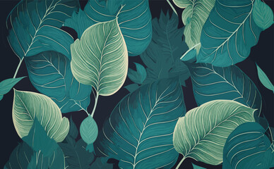Green Leaves Background Vector Illustration