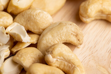 fresh cashew nuts on the table