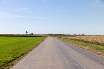 A straight highway without cars