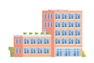 Office building. Flat design concept illustration