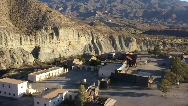 Small Old West film set called Western Leone where famous westerns were filmed on Tabernas Desert, Almeria, Spain