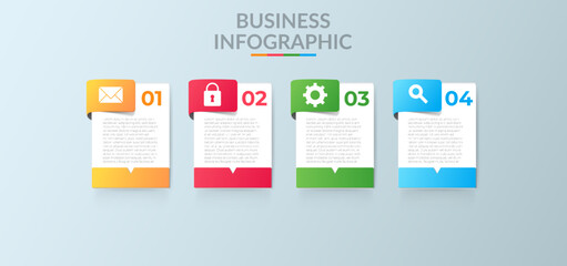 Business Infographic. Timeline infographics design vector. Abstract infographics options template. Vector illustration. Business concept with 4 options, steps, or processes.