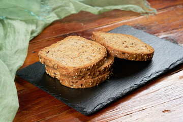 Toasted bread with cereals and seeds