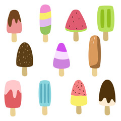 cute colorful ice cream vector elements 