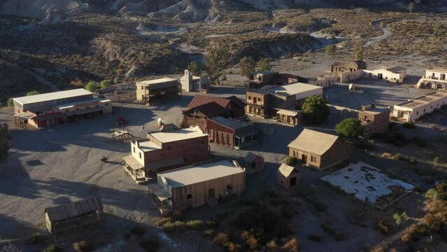 Small Old West film set called Western Leone where famous westerns were filmed on Tabernas Desert, Almeria, Spain