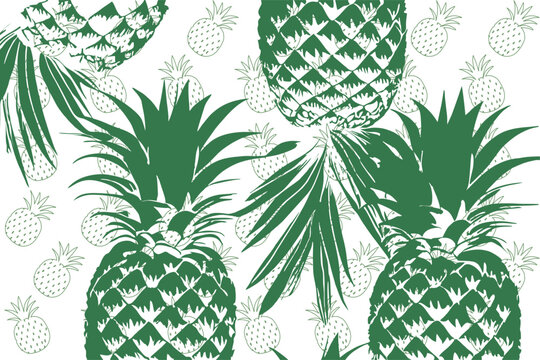 Bright, juicy seamless pattern of abstract shapes, fruits, citrus lemons, oranges and anans. Bright modern colors of tropical background.