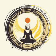 Calm with meditation created with generative AI