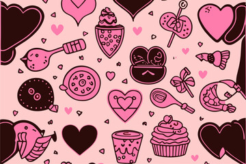 seamless pattern with hearts