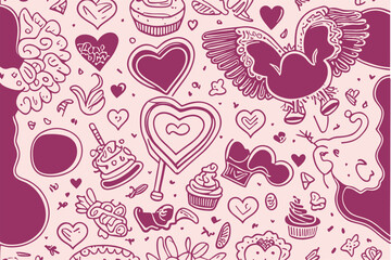seamless pattern with hearts