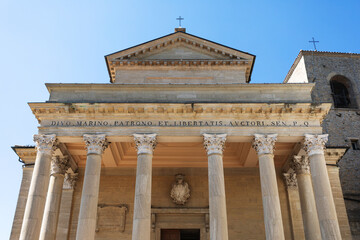 Fototapeta na wymiar Basilica of San Marino. Catholic church of the Republic of San Marino, Italy