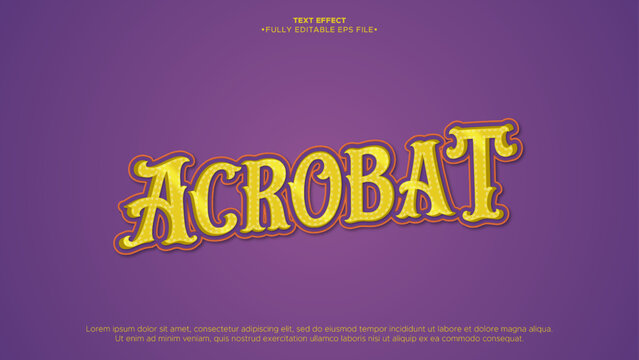 acrobat 3d text effect fully editable for title or headline