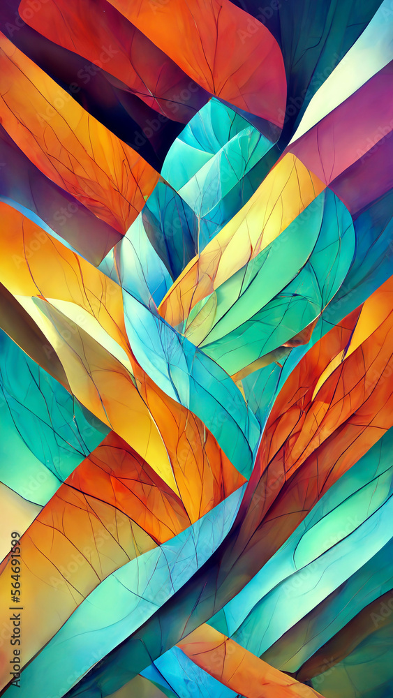Canvas Prints glass fractal colorful background design illustration generative ai content by midjourney